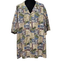 Royal Hawaiian Creations Hawaiian Shirt Sea Turtle Tapa Palm Trees Mens Size 3XL - £22.42 GBP