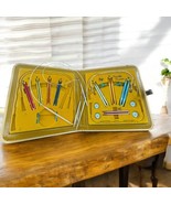 Vtg BOYE Needle Master Kit Gold Case Circular Straight Knitting Needle S... - $31.88 CAD