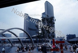 1967 City Hall Curved Buildings Fountain Street Scene Toronto Ektachrome Slide - £2.74 GBP