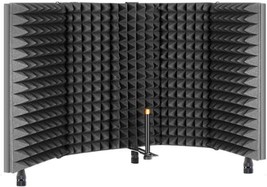 TRUE NORTH Microphone Isolation Shield w/Desk Feet and Stand Mount - Portable - £45.50 GBP
