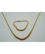 Vintage Gold Plate MONET Unique Chain Necklace 24&quot; and Bracelet 7.5&quot; Set - $54.07 CAD