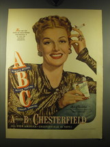 1947 Chesterfield Cigarettes Ad - Ann Sheridan - With the top stars - £14.78 GBP
