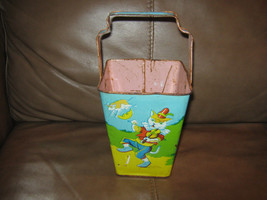 Vintage J Chein Nursery Rhyme Tin Sand Pail - $54.21 CAD