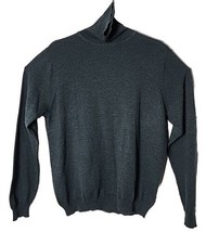 Eddie Bauer Men L Italian Wool Turtleneck Green Pullover Sweater - £46.69 GBP