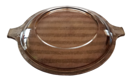 PYREX 681-C-11 Replacement Lid Amber colored Glass with Tab Handles VINTAGE - £5.34 GBP