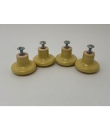 4 Vintage Porcelain Round Knobs Mellow Yellow Amerock Includes Screws 1.25” - $26.91 CAD
