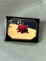 Hand Made Artist Signed Dog Laying on Beach Altered Photo in Black Plastic Frame - £11.90 GBP