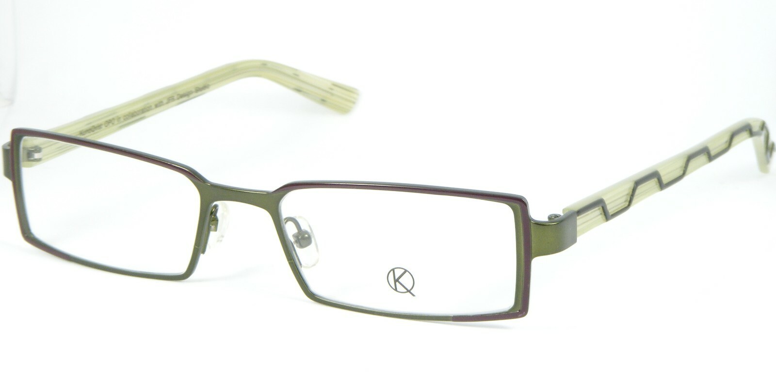KunoQvist Par Opo Suède CONCOURT 13 Vert / Marron Lunettes 52-18-140mm - $76.60