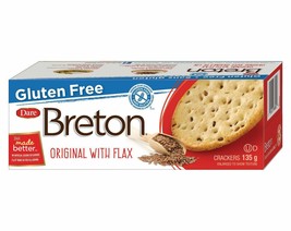 4 Boxes of Dare, Breton Gluten Free Original with Flax Crackers 135g Each - £22.93 GBP