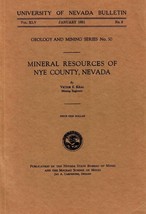 Mineral Resources of Nye County, Nevada by Victor E. Kral - £19.57 GBP