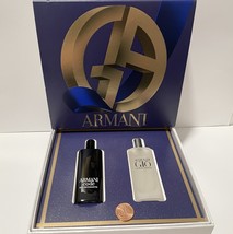 Giorgio Armani Acqua Di Gio 0.5 oz &amp; Armani Code 0.5 oz Men Fragrance Gi... - £35.88 GBP