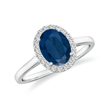 Genuine Dark Blue Sapphire and White Diamond Ring in s925 sterling silve... - $150.00