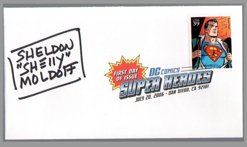 Sheldon Moldoff SIGNED Golden Age Superman DC Comic Super Heroes USPS FDI Stamp - $98.99