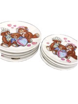 8 Vintage Child&#39;s Toy Dinner Plates Porcelain Toy Dishes Three Bears - £4.76 GBP