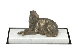 Borzoi, Russian Wolfhound, dog white marble base statue, limited edition, ArtDog - £130.29 GBP