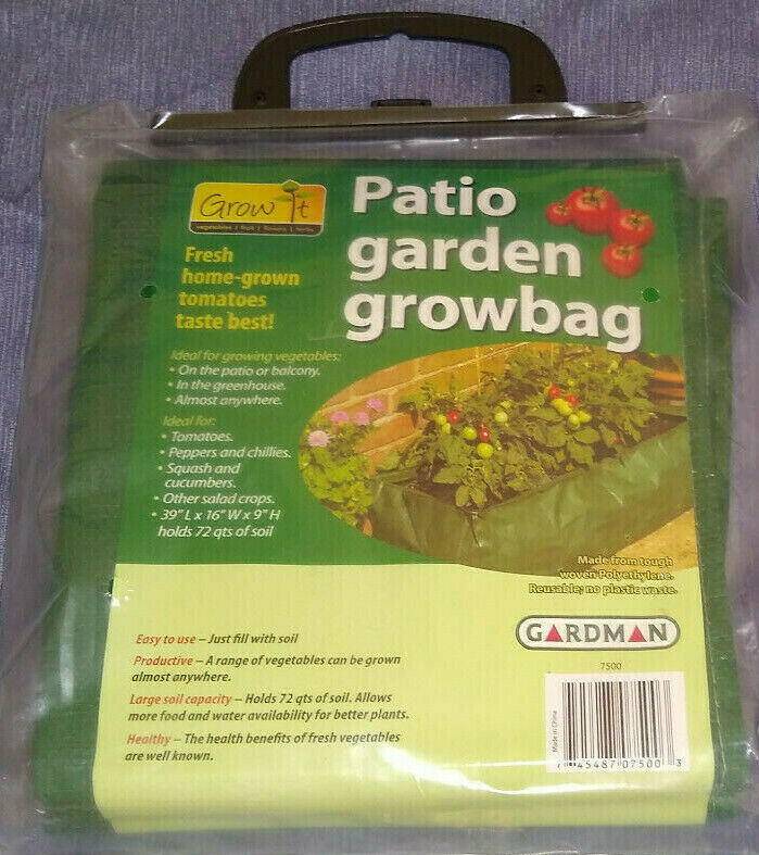 Gardman 7500 Green Reusable Patio Grow Bag Grow it 39 In X 16 In X 9 In new - $12.00