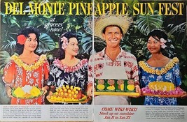 Del Monte Pineapple sun fest hawaii beach aloha wiki wiki 1962 vintage p... - $17.47