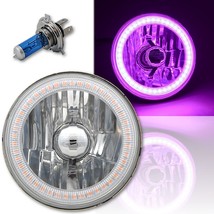 5-3/4&quot; H5006 H5001 SMD Purple LED Halo Halogen H4 Light Bulb Headlight A... - £39.11 GBP