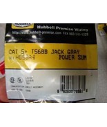 Hubbell CAT 5+T568B jack gray power sum HD58A4 - $9.50 CAD