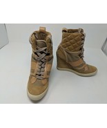 $875 CHLOE High Top Wedge Sneakers Size 5 EU 35 Leather Suede Shoes Booties - £31.13 GBP