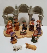 Vintage Holiday Home Accents Children Porcelain 11 Piece Nativity Christmas Set  - £36.32 GBP