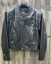 Women’s Harley Davidson Size Medium Leather Jacket buckles and studded a... - $100.00