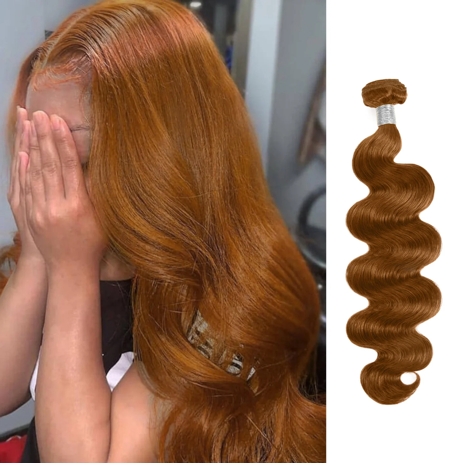 Light Brown Bundle Body Wave Human Hair Color #30 10A Brazilian Virgin Remy Wavy - $42.72+