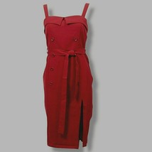 NWOT Favlux Burgundy Button Front Jumper Dress Size M - $27.00