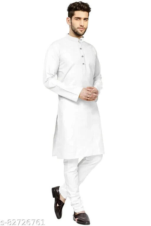 MENS KURTA &amp; PYJAMA SET FREE SHIPPING DRESS INDIAN ETHNIC PARTY WEAR COT... - $22.44
