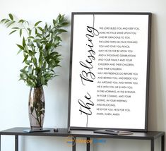 The Blessing Wall Art Elevation Worship Lyrics Prints Christian Home Decor -P876 - £20.84 GBP+