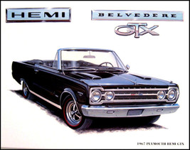 1967 Plymouth Belvedere Hemi GTX Art Print Lithograph 67 - $28.71