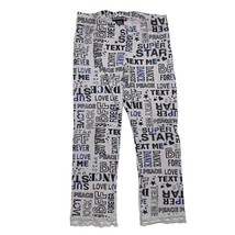 Gray Word BFF Pattern Elastic Waist Pull On Legging Pants Size Medium 10/12 - £3.09 GBP
