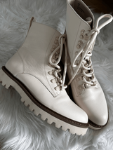 Sanctuary White Leather Combat Boots Women's Size 7.5 - $64.35