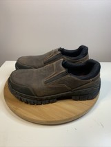 Skechers Work Hartan Relaxed Fit Steel Toe Shoes Men&#39;s Size 8.5 Brown 77066 - £39.10 GBP