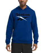 Reebok Identity Hoodie Blue Size 2XL Classic-Fit Stacked Logo-Print Flee... - €25,77 EUR