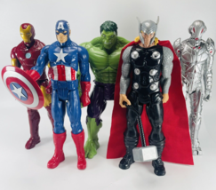 Marvel Titan Hero Lot 5 Action Figures 12 Inch Hasbro Hulk Thor Ultron I... - $44.05