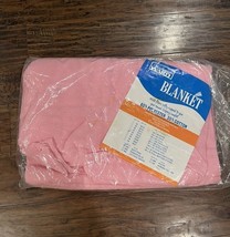 Vintage Montgomery Ward Lightweight Blanket Soft Pink 80X108 Full XL Ble... - $39.59