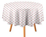 Red Hearts Tablecloth Round Kitchen Dining for Table Cover Decor Home - £12.82 GBP+