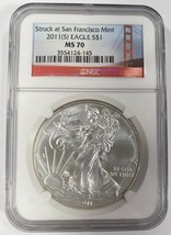 2011(S) $1 American Silver Eagle Graded by NGC as MS-70 - £94.96 GBP
