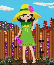 Pepita Needlepoint Canvas: Girl in Garden, 10&quot; x 12&quot; - £67.62 GBP+