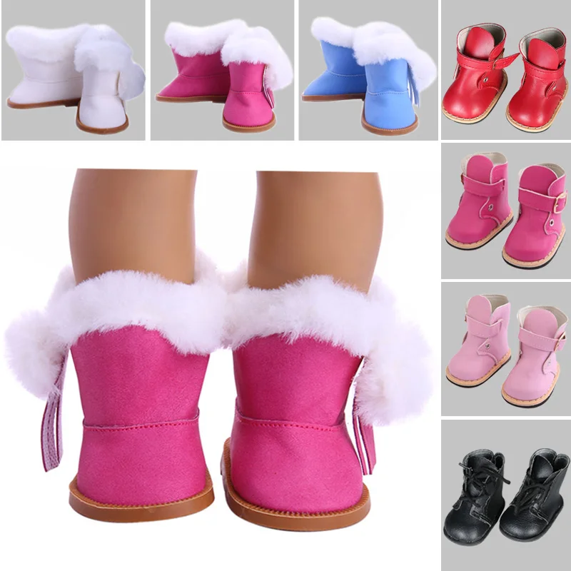 Play 7cm Doll Shoes Doll Boots Plush Snow A For 18 Inch American&amp;43Cm Baby Rebor - £23.18 GBP