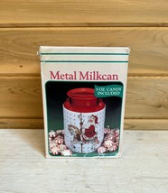Vintage Christmas Santa Milk Can Candy Tan Open Box - $23.50