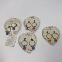 Vtg 90s lot Flower Hoop earrings Cheers For Carole colorful cottagecore ... - £13.91 GBP
