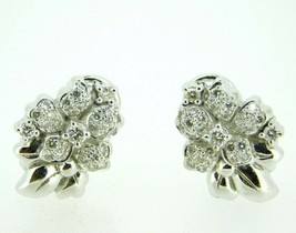 Authenticity Guarantee 
18k White Gold Genuine Natural Diamond Flower Earring... - £1,464.02 GBP