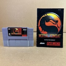 Mortal Kombat Super Nintendo SNES Cartridge, Manual, &amp; Sleeve - £19.95 GBP