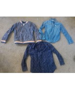 EUC LOT 3 Girls Long Sleeve Tops Abercrombie Old Navy Cat Jack jacket bl... - $25.97 CAD