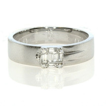 Natural 0.18ct Diamond Engagement Ring Invisible Set 18K White Gold G VS1 Square - £1,178.25 GBP
