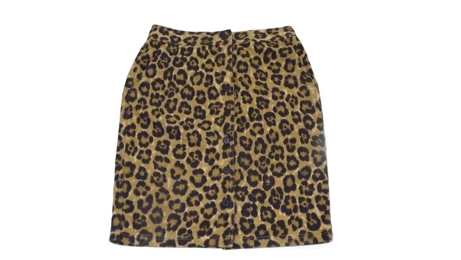 new RALPH LAUREN womens LEOPARD print Skirt Size 4 Linen &amp; Cotton - $14.63