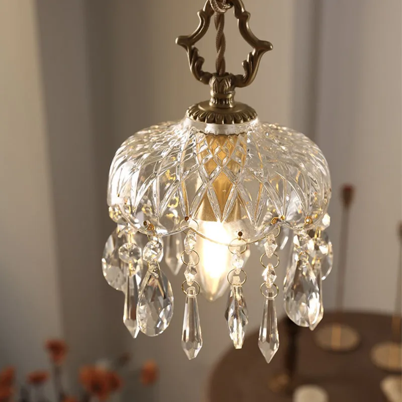 Luxury Shiny LED Pendant Light Crystal Chandeliers Lamp Bedroom Glass Pe... - $101.34+