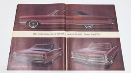 1964 Pontiac Grand Prix Wide Track Car Old Forester Whisky Two Page Print Ad - £10.66 GBP